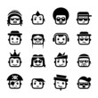 Smiley faces men  characters