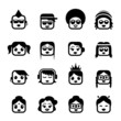 Smiley faces. women characters