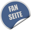Sticker blau rund curl unten FANSEITE Sticker blau rund curl unten FANSEITE