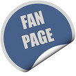 Sticker blau rund curl unten FAN PAGE Sticker blau rund curl unten FAN PAGE