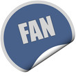 Sticker blau rund curl unten FAN Sticker blau rund curl unten FAN