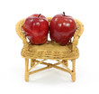 Apples in toy loveseat