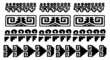 black and white aztec glyphs from mexico