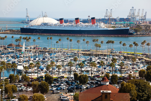 Photo: Panorama of Long Beach Harbor, California Panorama of Long Beach Harbor, California