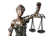 Question or Justice concept - closeup of a Themis sculpture