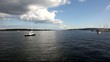 View to Oslo fjord with marina and boats traffic Full HD
