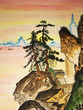 Hand drawn picture, in traditions of old Chinese art