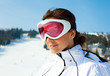 frau skibrille