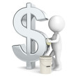 Savings. 3D little human character taking care of his savings. Savings. 3D little human character taking care of his savings.