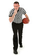 Basketball Referee Blowing Whistle