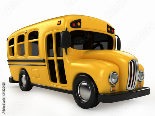 Illustration: 3D Render of School Bus 3D Render of School Bus