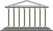 Greek temple on white background - vector
