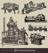 vector set: Old technical drawings #2 vector set: Old technical drawings #2