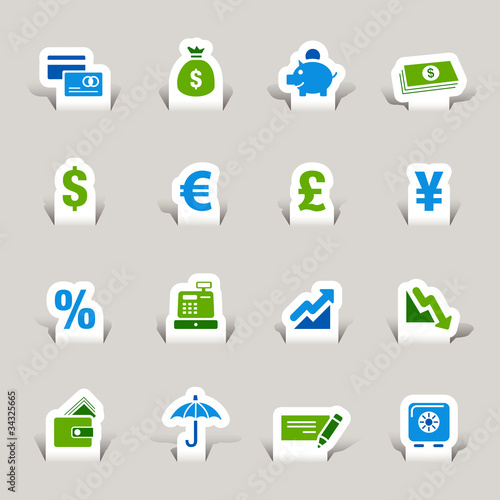 Vektor: Papercut - Finance icons Papercut - Finance icons