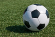 Classic football ball on the field