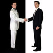 Businesses man in suit shaking his own hand - Yin and yang