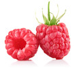 raspberry with green leaf