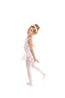 Ballerina little ballet children dancer dancing on white