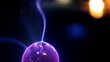 Plasma glass ball creating blue lightnings