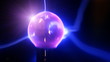 Plasma glass ball creating blue lightnings