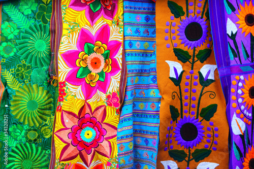 Photo: colorful Mexican serape fabric handcrafted colorful Mexican serape fabric handcrafted