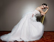 Beautiful girl in wedding dress Beautiful girl in wedding dress