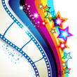 Film frames over colorful background Film frames over colorful background