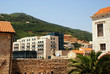 Old and modern town in Budva (Montenegro)