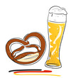 Brezel und Bierglas
