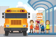 Children at bus stop