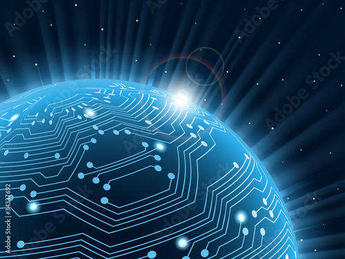 Vector: Technology planet. Vector illustration. Technology planet. Vector illustration.