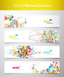 Set of abstract colorful web headers.