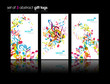 Set of abstract colorful music tags.