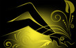 Female legs with yellow backlight Female legs with yellow backlight