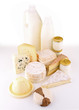 produits laitiers sur fond blanc