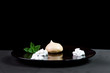 Meringue Cookie with Mint and Whipped Cream