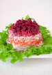 Russian salad with herring, holiday meal