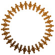 Menschenkette Kreis Pappe