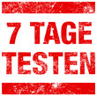 Stempel "7 TAGE TESTEN" Rot