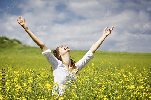 Photo: Woman being grateful Woman being grateful