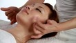 girl has facial massage