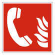 Brandmeldetelefon Notruf Zeichen Symbol Brandschutzzeichen