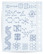 Vektor: physics and chemistry on copybook page vector set physics and chemistry on copybook page vector set