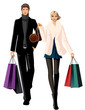 Couple with shopping bags