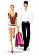 Couple with shopping bags