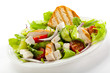 Vegetable salad with roasted chcicken meat