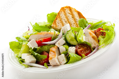 Photo: Vegetable salad with roasted chcicken meat Vegetable salad with roasted chcicken meat