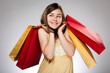 Girl holding shopping bags Girl holding shopping bags