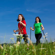 Active family - mother and daughter outdoor