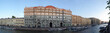 Panorama of St. Petersburg. Fontanka river channel with boats